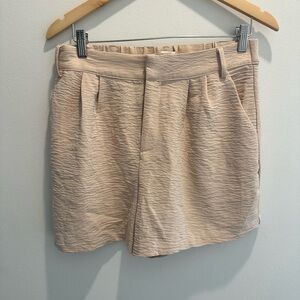 Women's Tan Textured Shorts